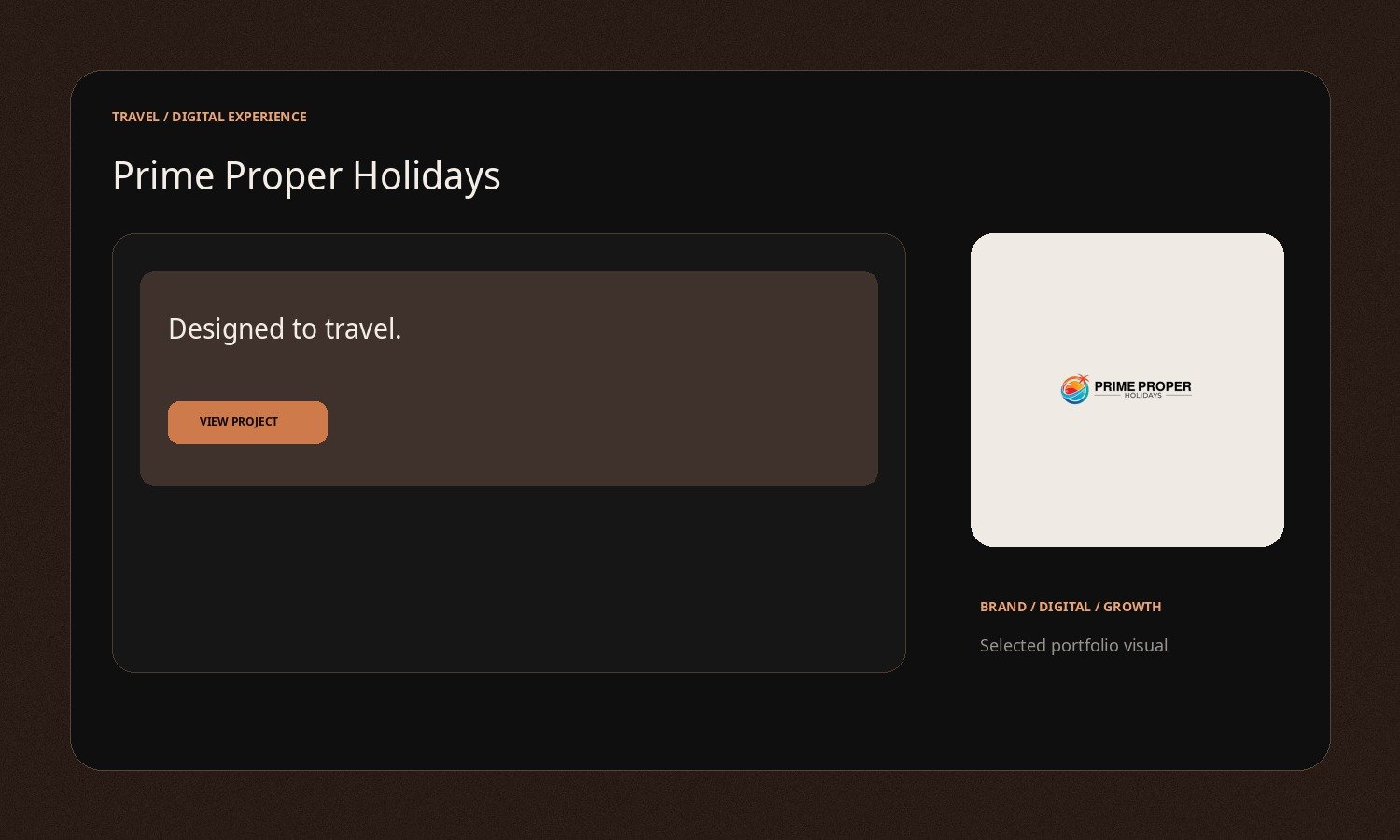 Prime Proper Holidays portfolio presentation